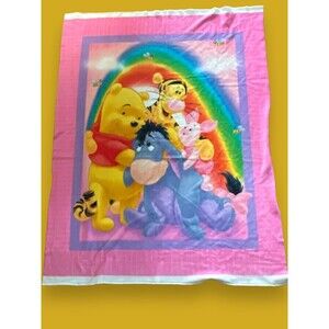 Disney Winnie The Pooh Throw Blanket Tigger Eeyore Piglet Korean Pink 45”x62”